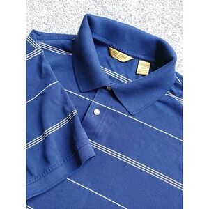 Roundtree & Yorke Polo Shirt Mens 2XLT Tall Performance Golf Blue Short Sleeve